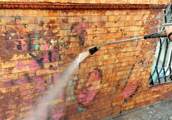 Brick Graffiti Cleaning in Kalispell
